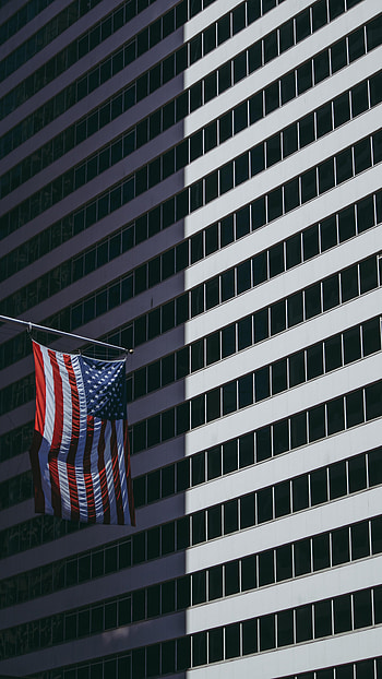 Usa, Building, Miscellanea, Miscellaneous, United States, Facade, Flag HD phone wallpaper