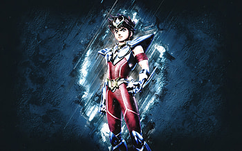 Pegasus, Saint Seiya, blue stone background, Pegasus character, Saint Seiya characters, Seiya, Saint Seiya manga HD wallpaper