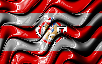 Cremonese FC flag, , red and gray 3D waves, Serie A, italian football club, US Cremonese, football, Cremonese logo, soccer, Cremonese FC HD wallpaper