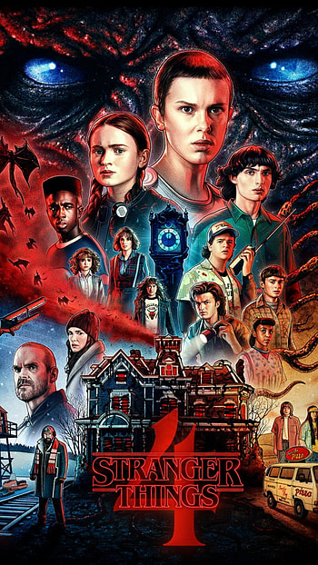 Stranger things, Netflix, art, collage, Stranger_Things_4 HD phone wallpaper