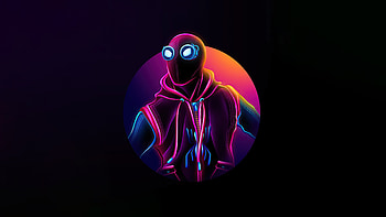 Spiderman Homemade Suit Neon , spiderman, superheroes, artist, artwork, digital-art, neon HD wallpaper