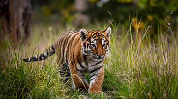 Curious Tiger Cub - Stunning Ultra, tiger cub, Animal, tiger, Wildlife, nature HD wallpaper