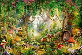 magical forest, forest, magical, tree, green HD wallpaper
