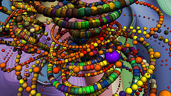 Abstract, Multicolored, Motley, Rotation, Balls HD wallpaper