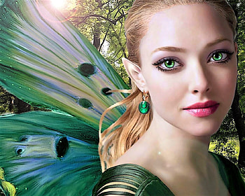 Fairy Amanda, fantasy, fairy, amanda, green, face, girl HD wallpaper