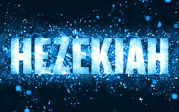 Happy Birtay Hezekiah, , blue neon lights, Hezekiah name, creative, Hezekiah Happy Birtay, Hezekiah Birtay, popular american male names, with Hezekiah name, Hezekiah HD wallpaper
