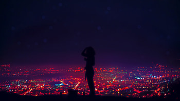 Woman Standing Silhouette, silhouette, alone, graphy HD wallpaper
