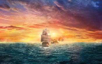 Pirate Sail, pirate, sail, creative, graphics HD wallpaper