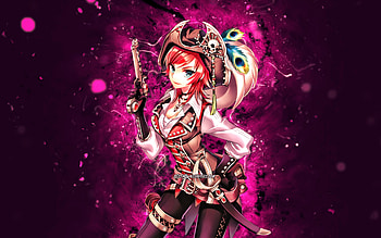 Marika Kato, , purple neon lights, Mouretsu Pirates, protagonist, manga, Kato Marika, creative, Miniskirt Pirates, Marika Kato Mouretsu Pirates HD wallpaper