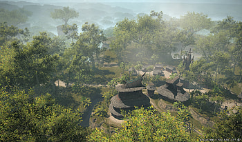 Final Fantasy XIV: Dawntrail | Enchanting Forest Village Scene, video game, Final Fantasy XIV: Dawntrail HD wallpaper