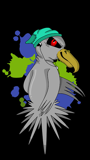 Funny, Art, Heads, Vector, Bird, Cap, Evil HD phone wallpaper