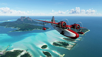 Stunning Microsoft Flight Simulator - Aerial Adventure Over Tropical Waters, video game, Microsoft Flight Simulator HD wallpaper