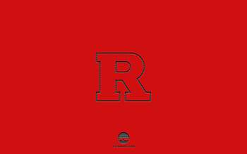 Rutgers Scarlet Knights, red background, American football team, Rutgers Scarlet Knights emblem, NCAA, New Jersey, USA, American football, Rutgers Scarlet Knights logo HD wallpaper