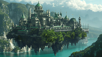 Stunning Floating City - Ultra, Floating City, fantasy, floating castle, landscape, Digital Art, fantasy landscape HD wallpaper