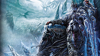 ... Background Full . warcraft, lich king, sword, throne, skulls HD wallpaper