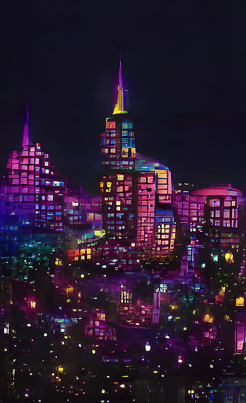 Rainbow Nightlife, city, night, citylights HD phone wallpaper