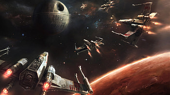 Battle of Yavin, Death Star (Star Wars) HD wallpaper