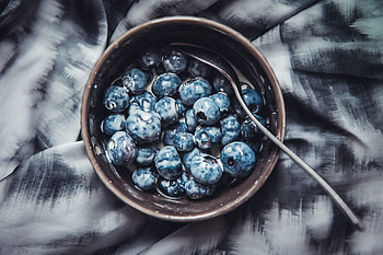 Food, Bilberries, Berries, Plate, Breakfast, Milk HD wallpaper