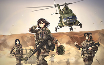 Girl Helicopter Art Great Cute Anime Boy HD wallpaper