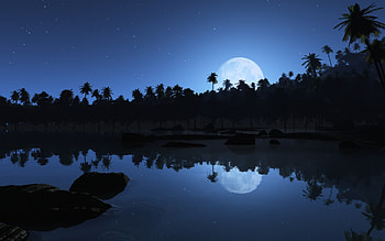 Full Moon Blue Night In Resolution . HD wallpaper