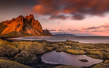 Mountains in Auster Skaftafellssysla Iceland, iceland, mountains, auster Skaftafellssysla, water HD wallpaper