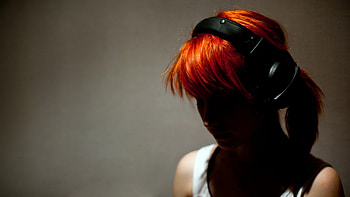The Song, shadow, song, girl, red hair, music, emo, cool, , redhead, head HD wallpaper