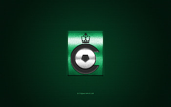 Cercle Brugge KSV, Belgian football club, Jupiler Pro League, white logo, green carbon fiber background, Belgian First Division A, football, Bruges, Belgium, Cercle Brugge KSV logo HD wallpaper
