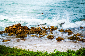 Sea waves, rocks, nature, coast HD wallpaper