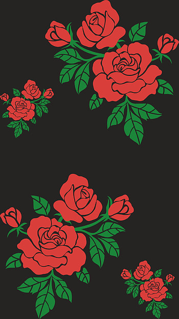 Roses, floral, red, rose, simple, flower HD phone wallpaper