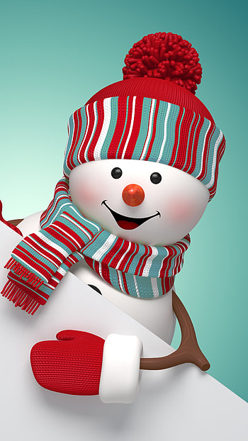 Smiley Christmas, artistic, snowman HD phone wallpaper