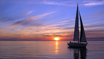 Sailboat sunset, Stunning backgrounds, Warm hues, Tranquility at dusk HD wallpaper