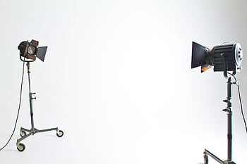 Studio floodlights set up in a professional graphy environment with clean background. HD wallpaper