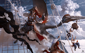Pirate Queen, fantasy, pirate HD wallpaper