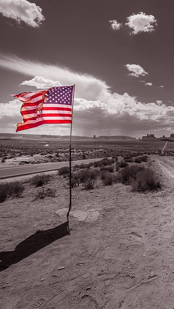 American Flag, Black And White, Background HD phone wallpaper