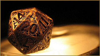 closeup, D20, Gold, Dungeons and Dragons, Dice, Numbers / and Mobile Backgrounds HD wallpaper