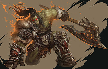 Warcraft's Grom Hellscream, Orc warrior artwork, , Azeroth greatness HD wallpaper