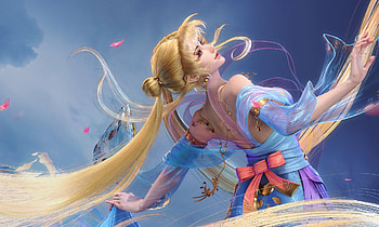Princess Serenity, blue, frumusete, blonde, art, gorgeous, zjq, girl, superb, zjqart, anime, fantasy, yellow, sailor moon, luna, manga HD wallpaper