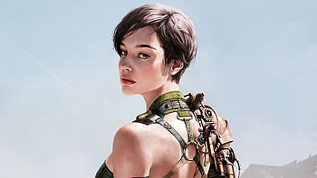 Kim Cyber Girl , cyberpunk, artwork, artist, artstation HD wallpaper