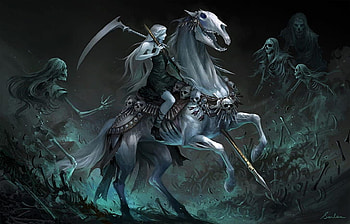 .. The .. *Apotropaic*...beware, horse, fantasy, warrior, gothic, sinister, skull HD wallpaper