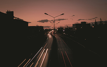 Night, Lights, Dark, Road, Long Exposure HD wallpaper