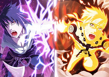 Let's finish this together!, awesome, purple hair, aniem boys, red eyes, short hair, blonde hair, naruto uzumaki, male, friends, naruto shippuden, magic, power, sword, anime, fantasy, lights, cool, weapon, naruto, fire, sasuke uchiha HD wallpaper