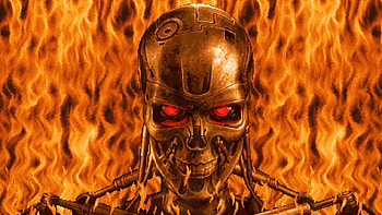 NO FATE: Inferno Terminator — Pixel Robot, video game, fire, robot, pixel art HD wallpaper