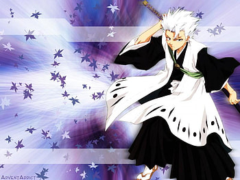 Hitsugaya, purpleness, robe, white hair HD wallpaper