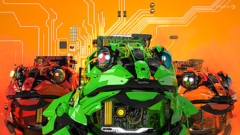 Chiptos X 3D Robot Frog Toad Robot NFT Background Circuit HD wallpaper
