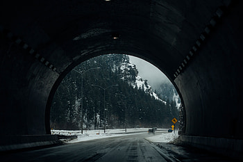 Winter, Nature, Snow, Road, Tunnel HD wallpaper