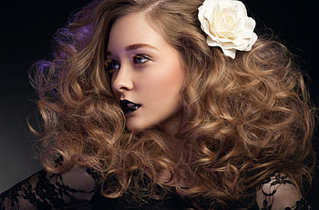 face, lady, model, flower HD wallpaper