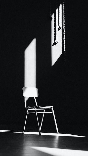 Dark, Beams, Rays, Chair, Illumination, Bw, Chb, Shadows, Lighting HD phone wallpaper