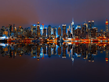 Manhattan, Night city landscape HD wallpaper