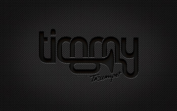 Timmy Trumpet carbon logo, , Timothy Jude Smith, grunge art, carbon background, creative, Timmy Trumpet black logo, australian DJs, Timmy Trumpet logo, Timmy Trumpet HD wallpaper