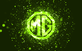 MG lime logo, , lime neon lights, creative, lime abstract background, MG logo, cars brands, MG HD wallpaper